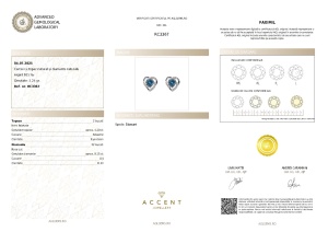 Certificat Gemologic Agl Cercei din argint cu topaz natural și diamante naturale RC3367