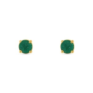 Cercei din aur de 18k cu smaralde naturale de 0.62 ct