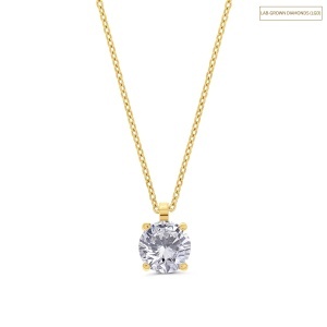 Colier din aur de 14k cu diamant de sinteză (LAB GROWN) de 1.01 ct