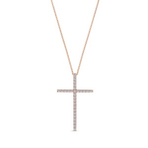 Colier din aur de 14k cu diamante naturale de 0.42 ct