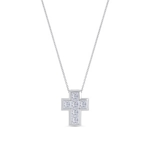 Colier din aur de 18k cu diamante naturale de 0.96 ct