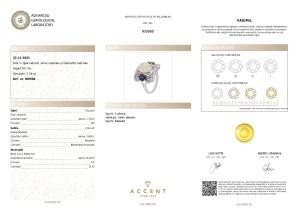 Certificat Gemologic Agl Inel din argint cu opal natural, safir natural și diamante naturale RI8968
