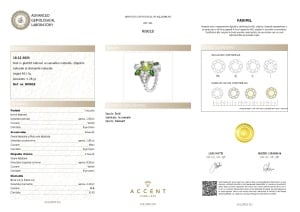 Certificat Gemologic Agl Inel din argint cu peridot natural, acvamarine naturale, diopside naturale și diamante naturale RI9018