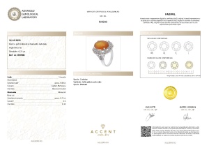 Certificat Gemologic Agl Inel din argint cu safir natural și diamante naturale RI9900