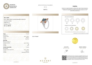Certificat Gemologic Agl Inel din argint cu topaz natural, granate spessartine naturale și diamante naturale RI9773