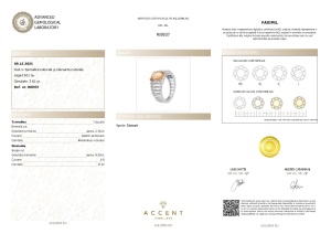 Certificat Gemologic Agl Inel din argint cu turmalină naturală și diamante naturale RI8937
