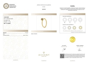 Certificat AGL GEMS Inel cu diamant natural AI2452 aur 14k
