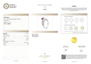 Certificat gemologic Agl Inel din aur de 14k cu safir natural de 0.90 ct și diamante naturale de 0.28 ct AI2467
