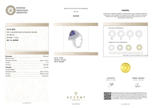 Certificat Gemologic Agl Inel din aur de 14k cu tanzanit natural de 2.63 ct și diamante naturale de 1.25 ct AI2668