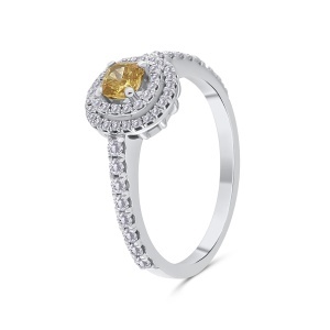 Inel din aur de 18k cu diamante naturale de 0.26 ct și 0.32 ct