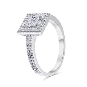 Inel din aur de 18k cu diamante naturale de 0.37 ct ȘI 0.33 CT
