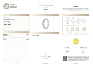 Certificat Gemologic Agl Inel din platină cu diamante naturale de 1.38 ct AI2537
