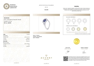 Certificat Gemologic Agl Inel din platină cu safir natural de 2.17 ct și diamante naturale de 0.50 ct AI2356
