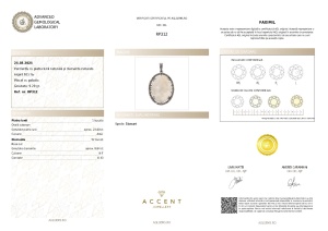 Certificat Gemologic Agl Pandantiv din argint cu piatra lunii și diamante naturale RP312