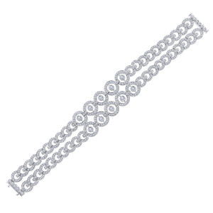 Bratara din aur alb de 18k cu diamante naturale de 6.70 ct