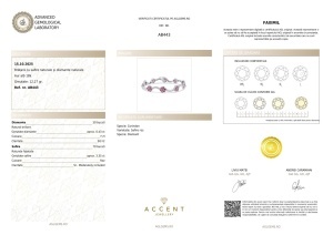 Certificat AGL GEMS Bratara cu safire si diamante naturale aur
