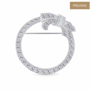 Broșă din platină cu diamante naturale de 1.70 ct