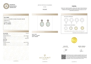 Certificat Gemologic Agl Cercei din argint cu acvamarine naturale și diamante naturale RC3315