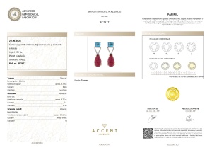 Certificat Gemologic Agl Cercei din argint cu granate naturale, topaze naturale și diamante naturale RC2677