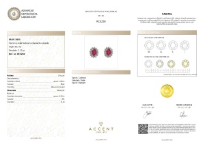 Certificat Gemologic Agl Cercei din argint cu rubin natural și diamante naturale RC3250