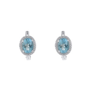 Cercei din argint cu topaz și cubic zirconia