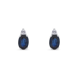 Cercei din aur de 18k cu diamante naturale de 0.06 ct și safire naturale de 1.27 ct