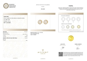 Certificat Gemologic Agl Cercei din aur de 18k cu perle de cultură Akoya și diamante naturale de 0.51 ct AC1310