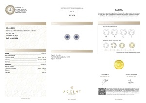 Certificat AGL GEMS Cercei cu safire si diamante naturale aur ac1604