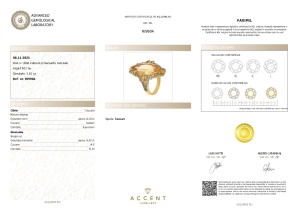 Certificat Gemologic Agl Inel din argint cu citrin natural și diamante naturale RI9904