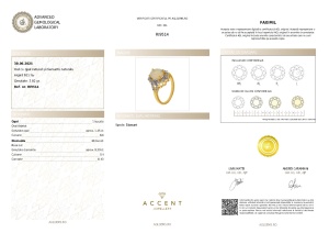 Certificat Gemologic Agl Inel din argint cu opal natural și diamante naturale RI9514