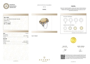 Certificat Gemologic Agl Inel din argint cu opal natural și diamante naturale RI9861