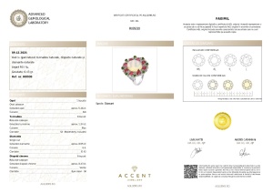 Certificat Gemologic Agl Inel din argint cu opal natural, turmaline naturale, diopsid chrome natural și diamante naturale RI8930