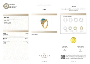 Certificat gemologic Agl Inel din argint cu turcoaz natural și diamante naturale RI9492