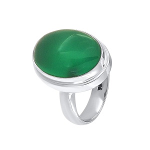 Inel din argint și onix verde