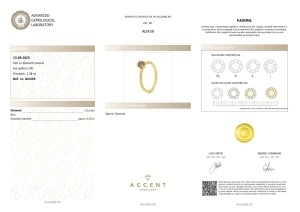 Certificat AGL GEMS Inel cu diamant natural AI2439 aur 14k