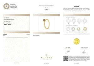 Certificat AGL GEMS Inel cu diamant natural aur 14k AI2438