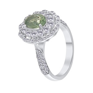 Inel din aur de 14k cu diamante naturale 0.86 ct și alexandrit natural de 1.14 ct