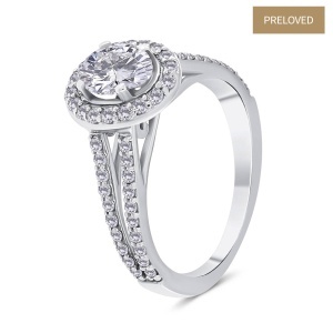 Inel din aur de 14k cu diamante naturale de 0.70 ct și 0.50 ct