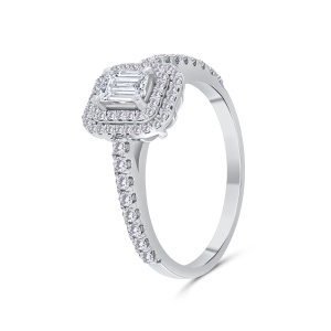 Inel din aur de 18k cu diamante naturale de 0.32 ct și 0.35 ct