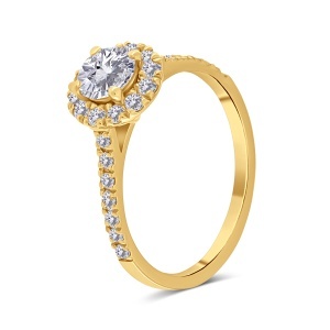 Inel din aur de 18k cu diamante naturale de 0.50 ct și 0.32 ct