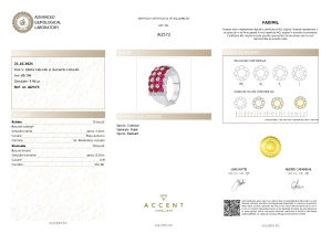 Certificat Gemologic Agl Inel din aur de 18k cu diamante naturale de 1.80 ct și rubine naturale de 3.40 ct AI2573