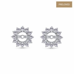 Jachete pentru cercei din aur alb de 14k cu diamante de 1.72 ct