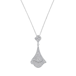Lanț și pandantiv din argint cu CZ (Cubic Zirconia)