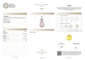 Certificat Gemologic Agl Pandantiv din argint cu piatră de cuarț natural și diamante naturale RP907