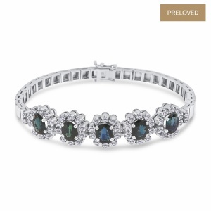 Brățară din aur de 14k cu safire naturale de 5.00 ct și diamante naturale de 1.62 ct