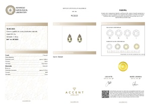 Certificat gemologic Agl Cercei din argint cu piatră de cuarț și diamante naturale RC3223