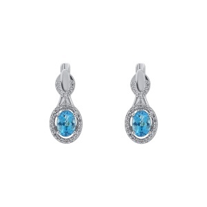 Cercei din argint cu topaz și cubic zirconia