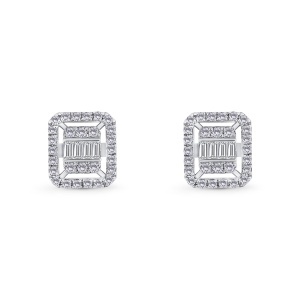 Cercei din aur de 18k cu diamante naturale de 0.30 ct