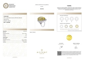 Certificat AGL GEMS Inel cu cuart si diamante naturale argint 925