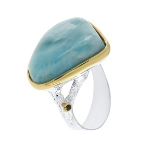 Inel din argint cu larimar